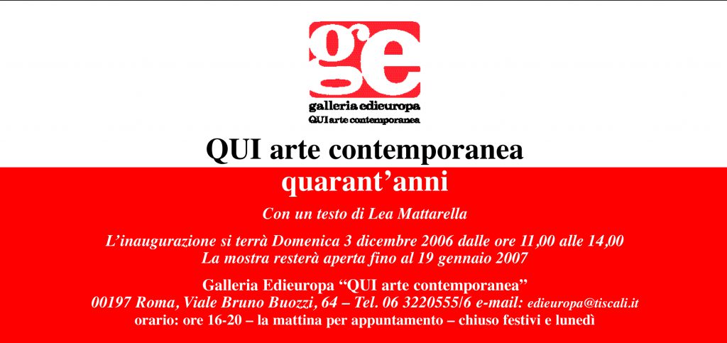 QUI arte contemporanea, quarant’anni